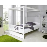 MID.YOU Postelja Z Baldahinom Lino, Bor, Masivno, Bela | Shoptok.si