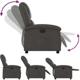 vidaXL Električni naslonjač od prave kože sivi | shoptok.hr
