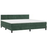  Box spring postelja z vzmetnico temno zelena 200x200 cm žamet | Shoptok.si