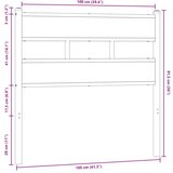  Posteljno vzglavje rjavi hrast 100 cm jeklo in inženirski les, (21653118) | Shoptok.si