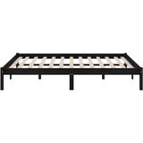 vidaXL posteljni okvir črn iz trdne borovine 200x200 cm | Shoptok.si