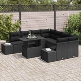  Sjedeća garnitura za vrt 9 kom. Crna poliratan 264 x 234 x 85 cm | Shoptok.si