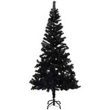  Umjetno osvijetljeno božićno drvce s kuglicama crno 120 cm PVC | shoptok.hr