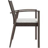  Vrtne stolice s jastucima 2 kom smeđe 56,5x57x83 cm poliratan | shoptok.hr