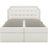 Lumor Oblazinjena postelja s predalom 140x200 cm iz umetnega usnja - odprta z obeh strani - bela, (22151047) | Shoptok.si