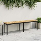  Vrtna klupa 161 x 35 x 45 cm Čvrsto drvo akacije Bijela i crna | shoptok.hr