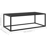  Stolić za kavu crni s crnim staklom 100 x 50 x 35 cm | shoptok.hr