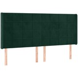  Uzglavlje s ušima tamnozeleno 203x16x118/128 cm baršunasto | shoptok.hr