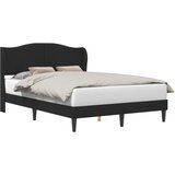  Krevetna konstrukcija s uzglavljem Crna 140 x 190 cm Baršun | shoptok.hr