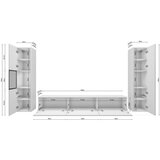 MID.YOU Dnevni Regal Berlin Iii, Barva Hrasta, Osvetlitev, 3-Delni | Shoptok.si