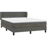 Krevet s oprugama i madracem tamnosivi 140x190 cm baršunasti | Eponuda.com