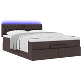  Otomanski krevet s madracem i LED tamnosmeđi 140x190 cm tkanine | shoptok.hr