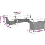  9-dijelni set vrtnih sofa od poliratana s jastucima svjetlosivi | shoptok.hr
