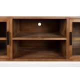 White Label TV omarica iz masivnega kavčukovca v naravni barvi 150x55x38 cm Yaz – | Shoptok.si