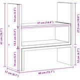  Organizator za stol podesivi bijeli 40 x 17 x 41 cm drveni | shoptok.hr