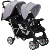  Dvostruka dječja kolica sivo-crna | shoptok.hr