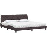  Krevet s madracem tamnosmeđi 200x200 cm od tkanine | shoptok.hr