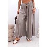 Kesi Włoski Women's wide-leg viscose trousers fango Cijene