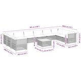  11-dijelni set vrtnih sofa od poliratana s jastucima bež | shoptok.hr
