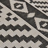 Vanjski tepih ravnog tkanja 120 x 170 cm crne pruge | shoptok.hr