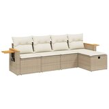  5-dijelni vrtni set sofa s jastucima bež od poliratana | shoptok.hr