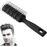 Generic Ventilated Brush Smoothing Brush za feniranje za ženske in moške, ventilirana ukrivljena krtača za lase za mokre in suhe goste kodraste ravne lase, potovalna krtača za lase s ščetinami v obl, (21127231) Cene