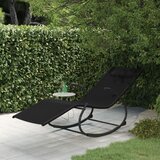Maison Chic Gugalni Ležalnik - Sončna ležalnik črno jeklo in tekstil, (22042638) | Shoptok.si