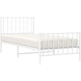 vidaXL Metalni okvir kreveta s uzglavljem i podnožjem bijeli 90x200 cm | shoptok.hr