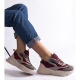 Gemre Burgundy-grey women's sneakers Milenka | shoptok.hr