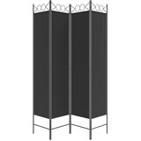 Sobna pregrada s 4 panela crna 160 x 200 cm od tkanine | Eponuda.com
