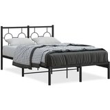 vidaXL Kovinski posteljni okvir z vzglavjem črn 120x190 cm | Shoptok.si