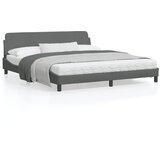 vidaXL Posteljni okvir z vzglavjem temno siv 160x200 cm blago | Shoptok.si