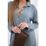 Kesi Włoski Cotton muslin shirt Plus Size dark gray | shoptok.hr