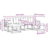  Set vanjskih sofa 6 pcs Bijela i svjetlosiva | shoptok.hr
