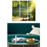 Wallity MDF1006701 multicolor decorative mdf painting (3 pieces) Cene