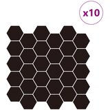  Heksagonska pločica 10 pcs Crna 30 x 30 cm Poliuretan i PET | shoptok.hr
