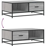 vidaXL Klubska mizica siva sonoma 90x57x35 cm inženirski les in kovina | Shoptok.si