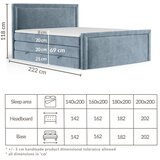 Maison de Rêve Plavi boxspring krevet s prostorom za odlaganje 180x200 cm Lavenda – | shoptok.hr