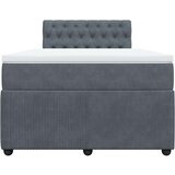 Box spring krevet s madracem tamnosivi 120 x 200 cm baršunasti | shoptok.hr