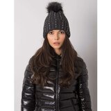 Fashion Hunters Dark gray padded hat with appliques | shoptok.hr