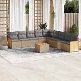 vidaXL 10-dijelni set vrtnih sofa s jastucima bež od poliratana | shoptok.hr
