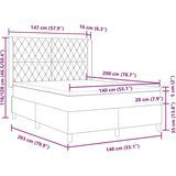 vidaXL Box spring krevet s uzglavljem Plava 140 x 200 cm Baršun | shoptok.hr