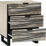 vidaXL Posteljne mize s predalom Bela in črna 50 x 33 x 60 cm | Shoptok.si