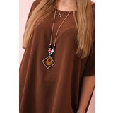 Kesi Włoski Oversized blouse with pendant chocolate | shoptok.hr