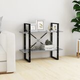 Furnova Knjižna omara 2-nadstropna betonsko siva 80x30x70 cm iverna pl., (21933064) Cene