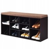 Costway Omara za čevlje s sedežem Komoda 104 x 30 x 48 cm Temno rjava, (5000357796) Slike