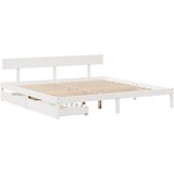 vidaXL Posteljni okvir s predali bel 180x200 cm trdna borovina, (21303948) Cene