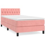 Box spring krevet s madracem ružičasti 90x200 cm baršunasti | shoptok.hr