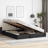  Otomanski krevet s pohranom Crna 180 x 200 cm Lažna koža | shoptok.hr