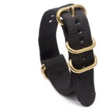 INF Najlonski pašček za uro z zlato ovalno zaponko Black, (21605388) | Shoptok.si
